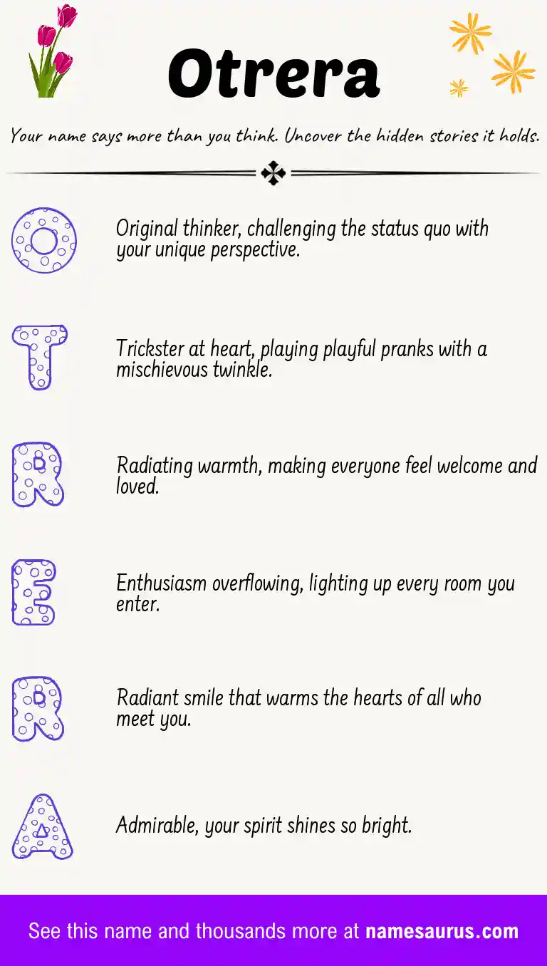 Acrostic poem about Otrera.