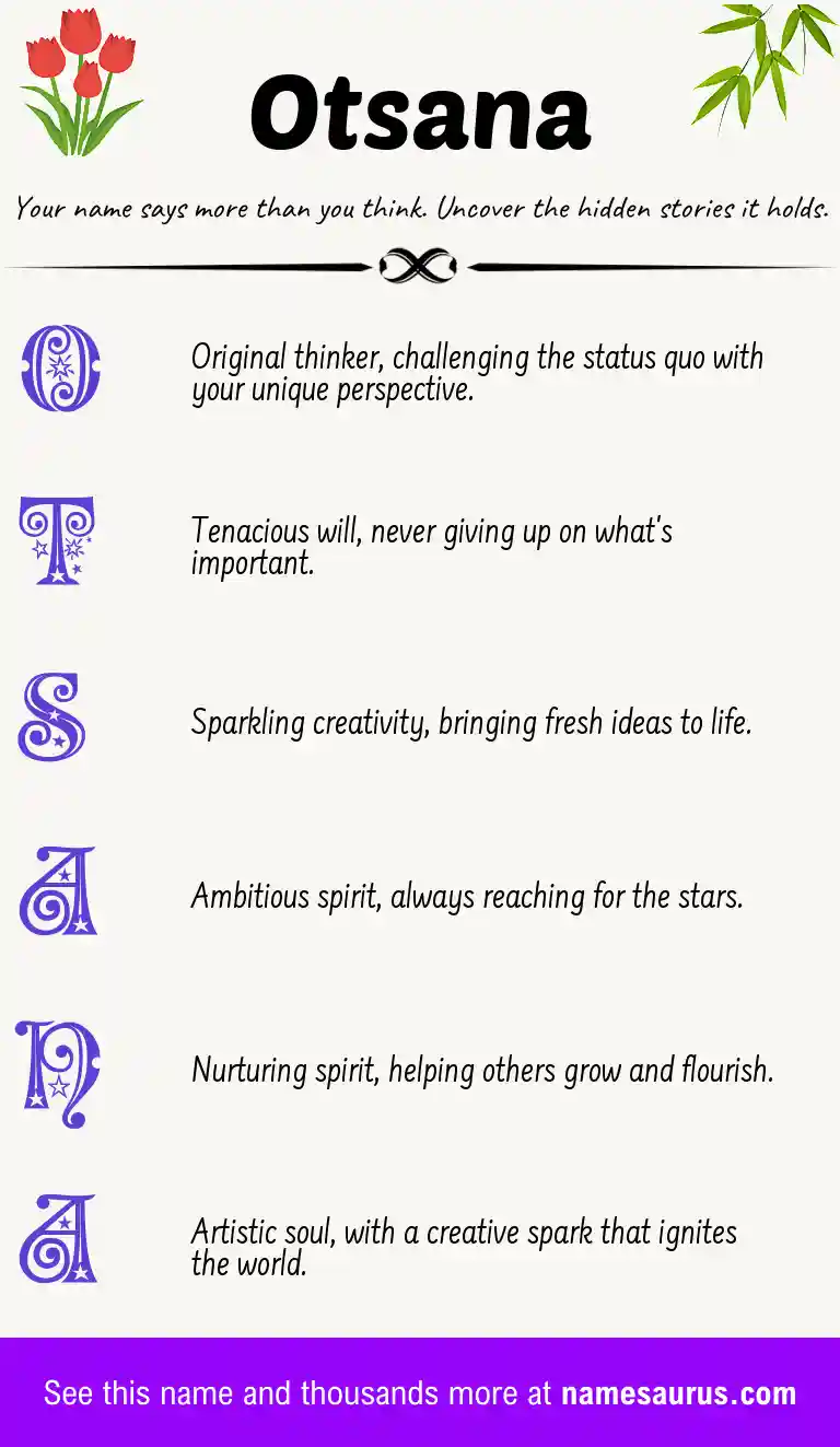 Acrostic poem about Otsana.
