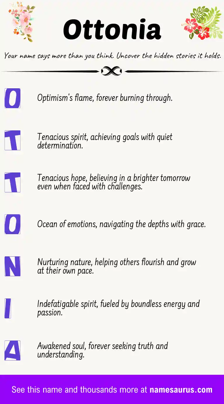 Acrostic poem about Ottonia.