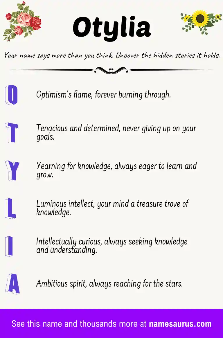 Acrostic poem about Otylia.