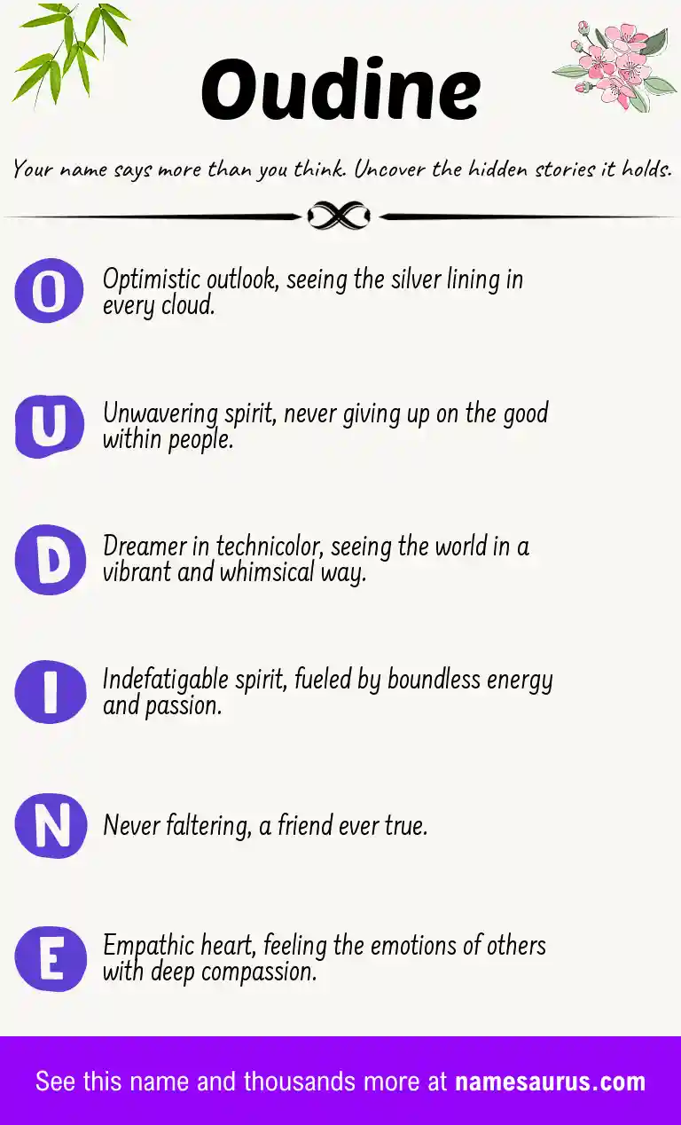 Acrostic poem about Oudine.