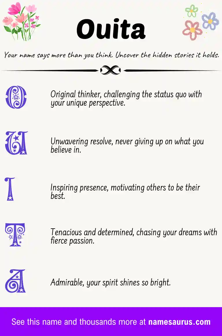 Acrostic poem about Ouita.