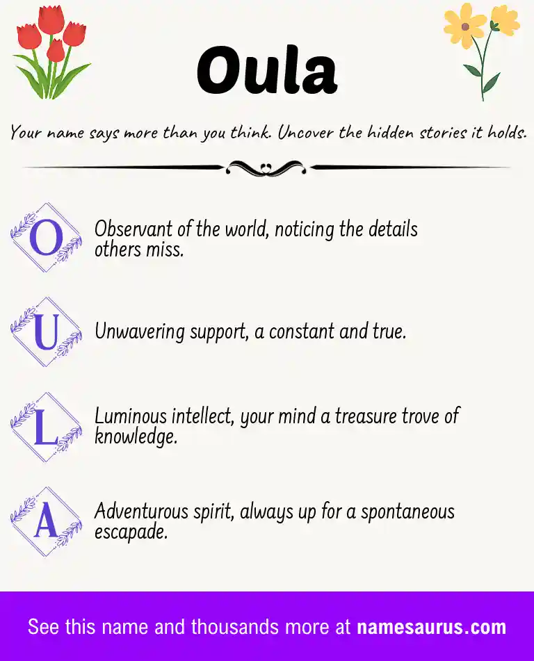 Acrostic poem about Oula.