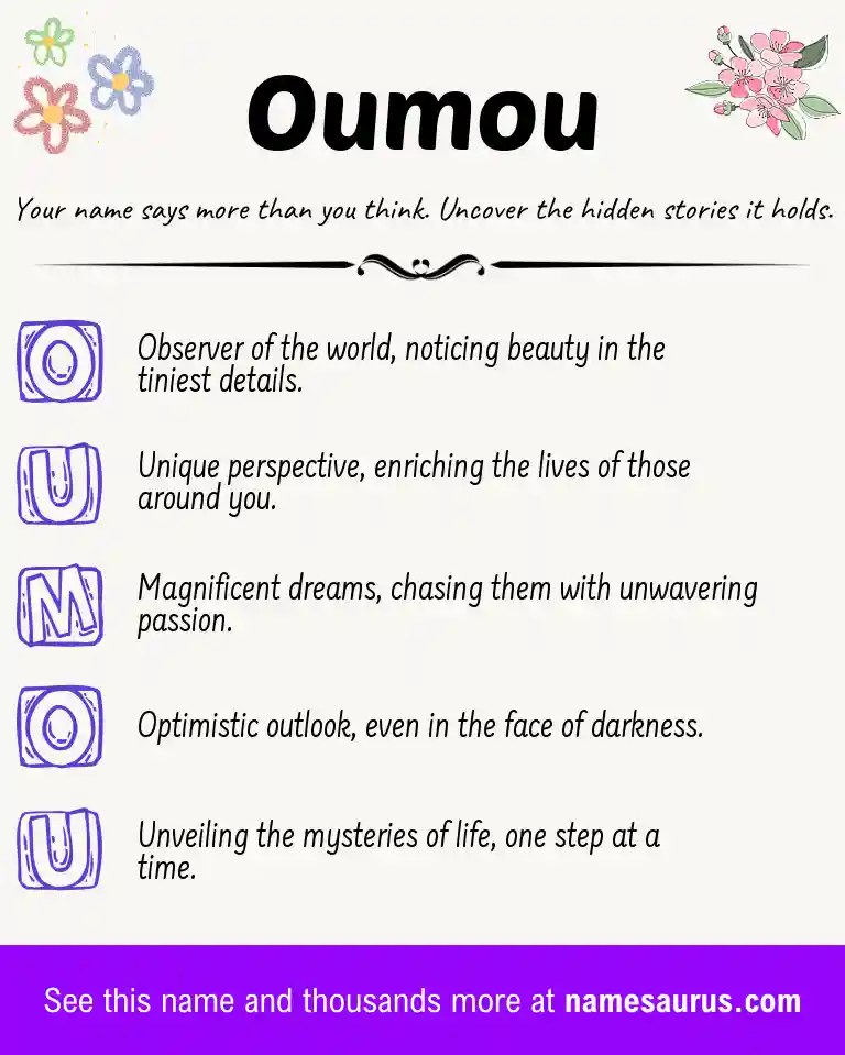 Acrostic poem about Oumou.