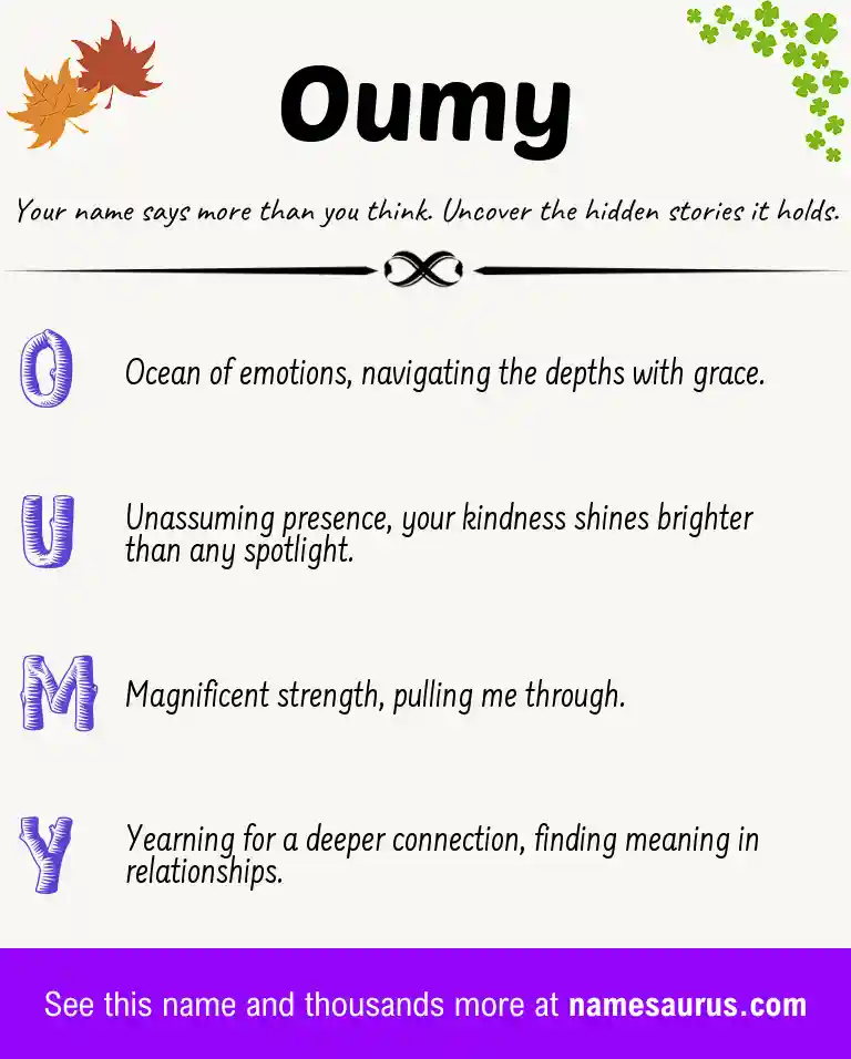 Acrostic poem about Oumy.