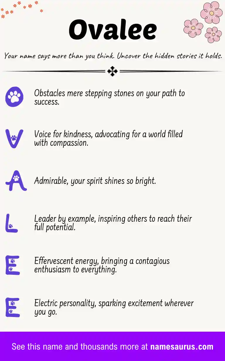Acrostic poem about Ovalee.