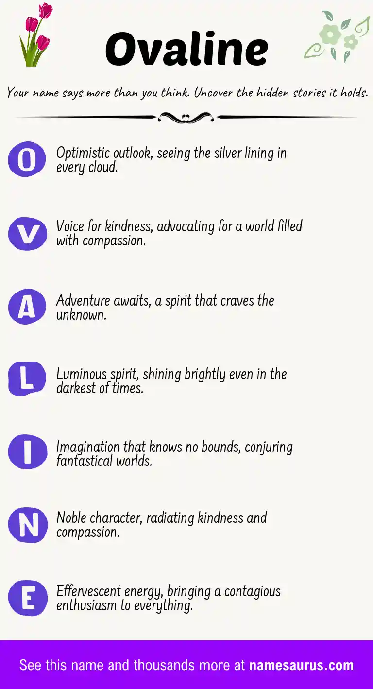 Acrostic poem about Ovaline.