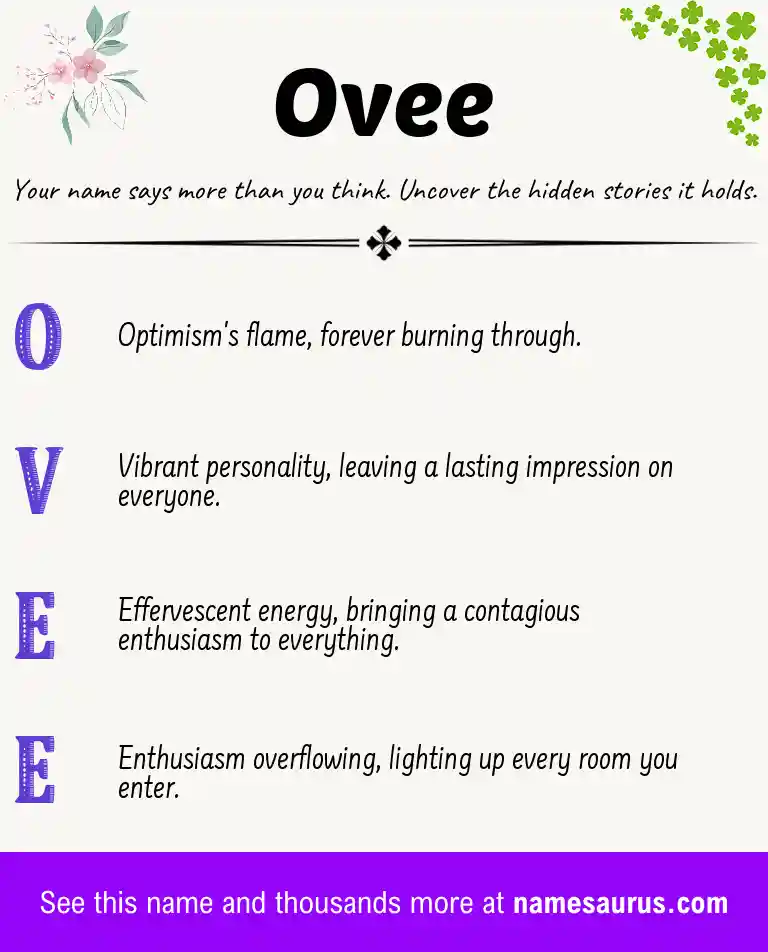 Acrostic poem about Ovee.