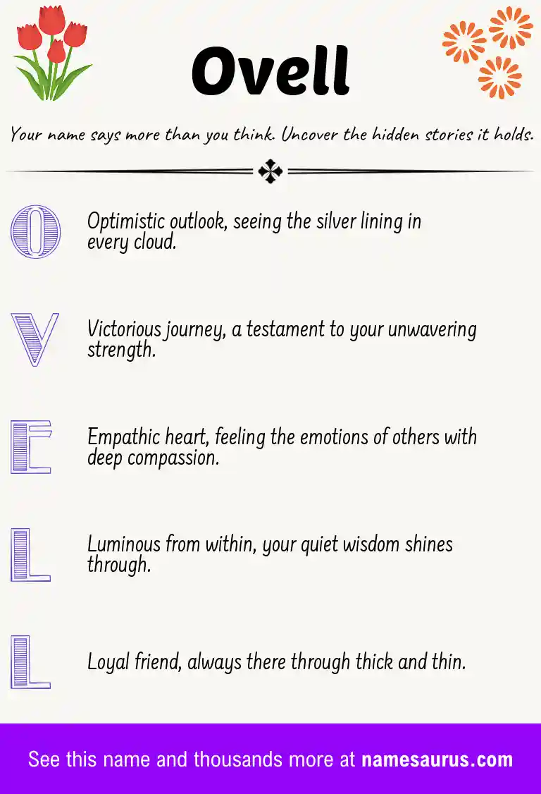 Acrostic poem about Ovell.