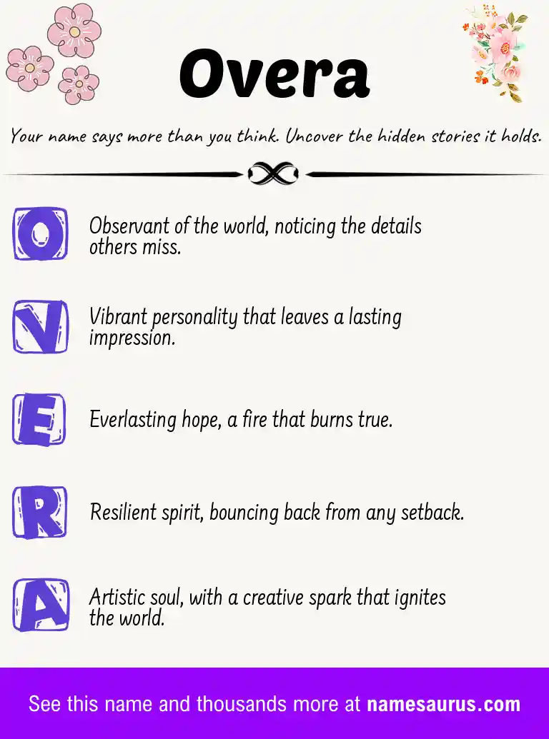 Acrostic poem about Overa.