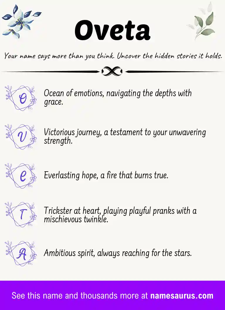 Acrostic poem about Oveta.