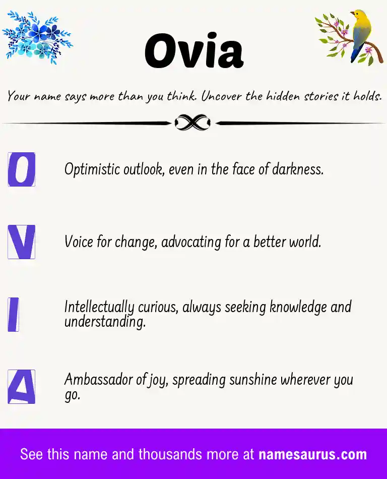 Acrostic poem about Ovia.