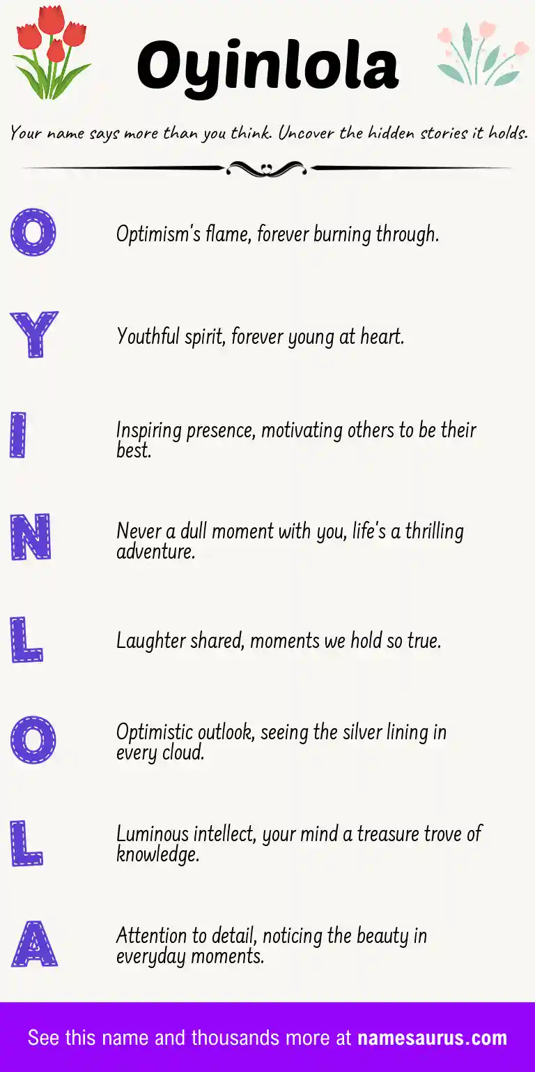 Acrostic poem about Oyinlola.