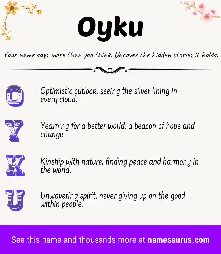 Acrostic poem about Oyku.