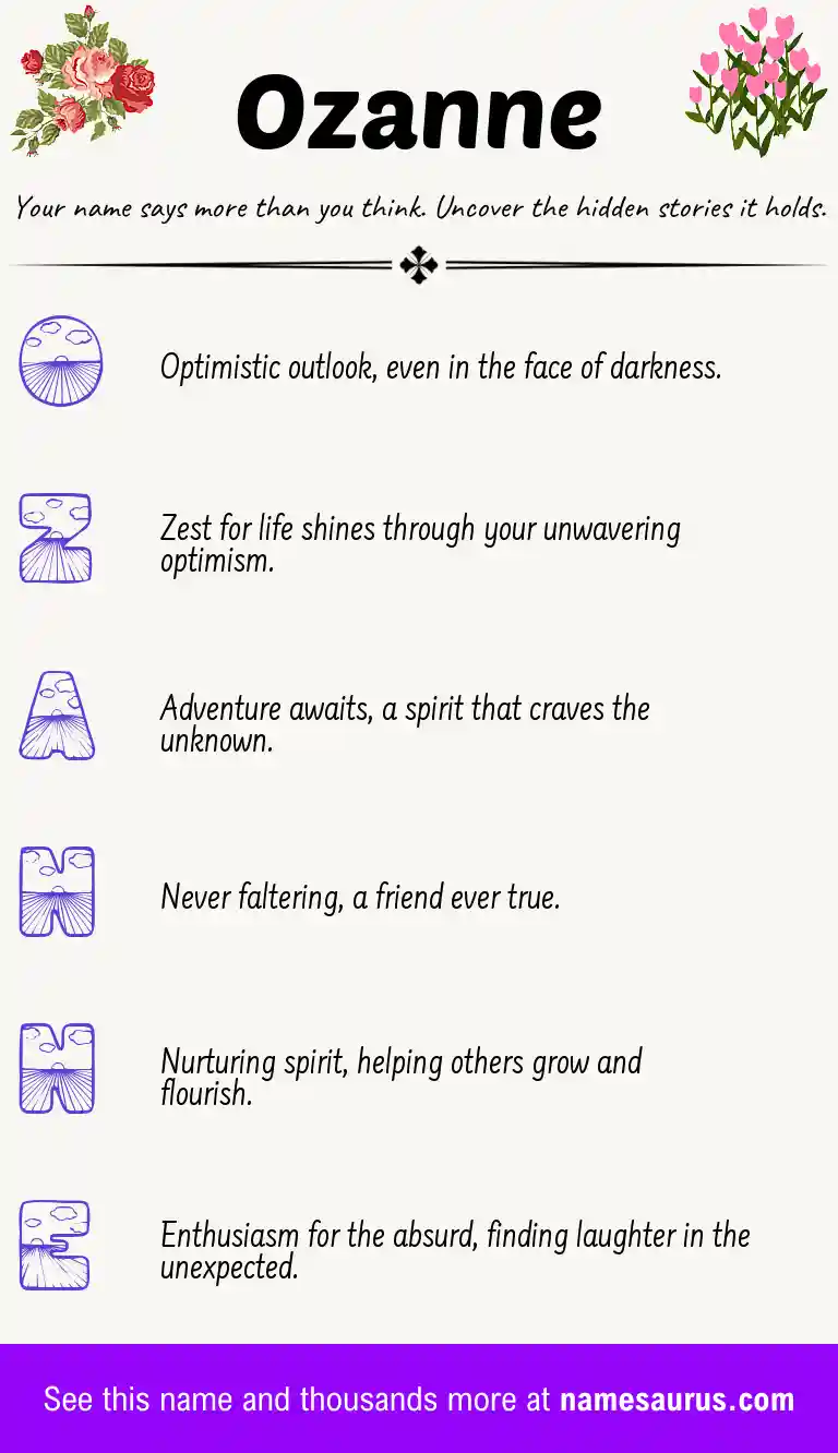 Acrostic poem about Ozanne.