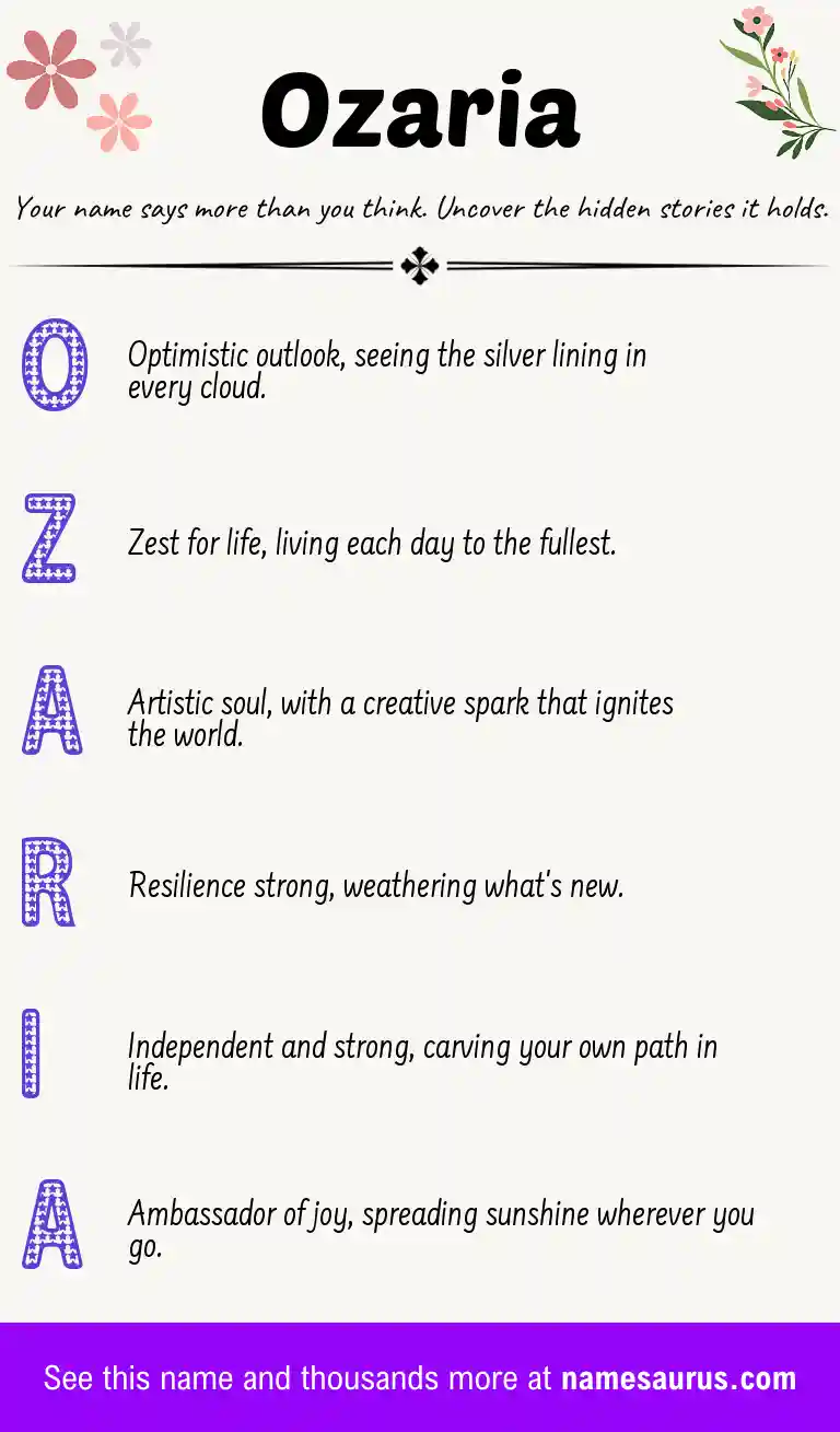 Acrostic poem about Ozaria.