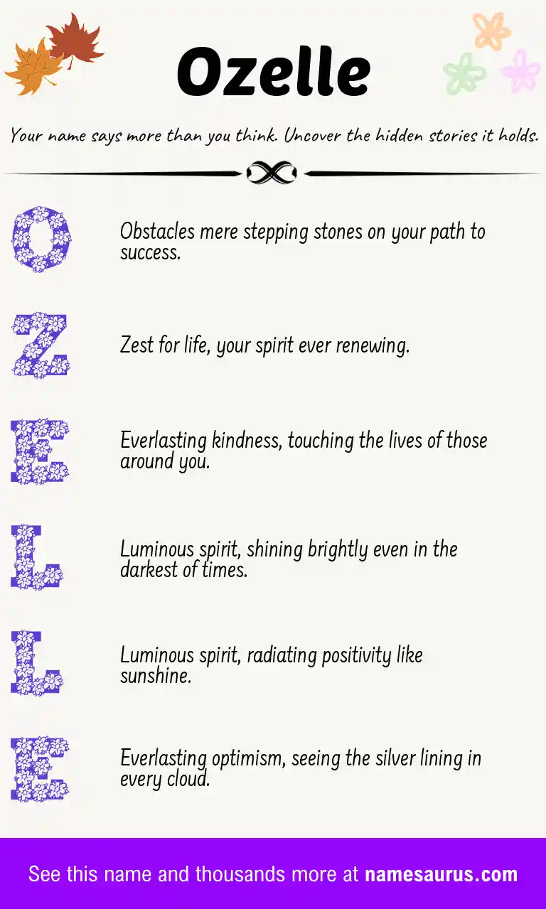Acrostic poem about Ozelle.