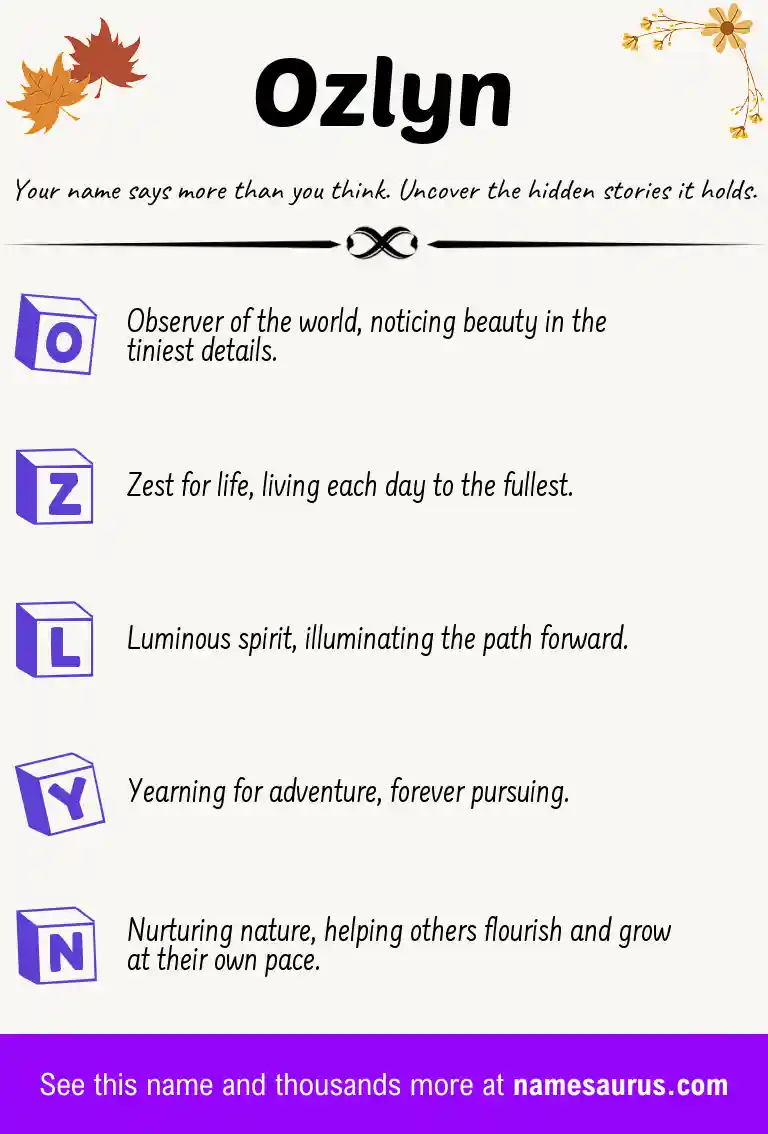 Acrostic poem about Ozlyn.