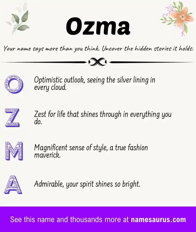 Acrostic poem about Ozma.