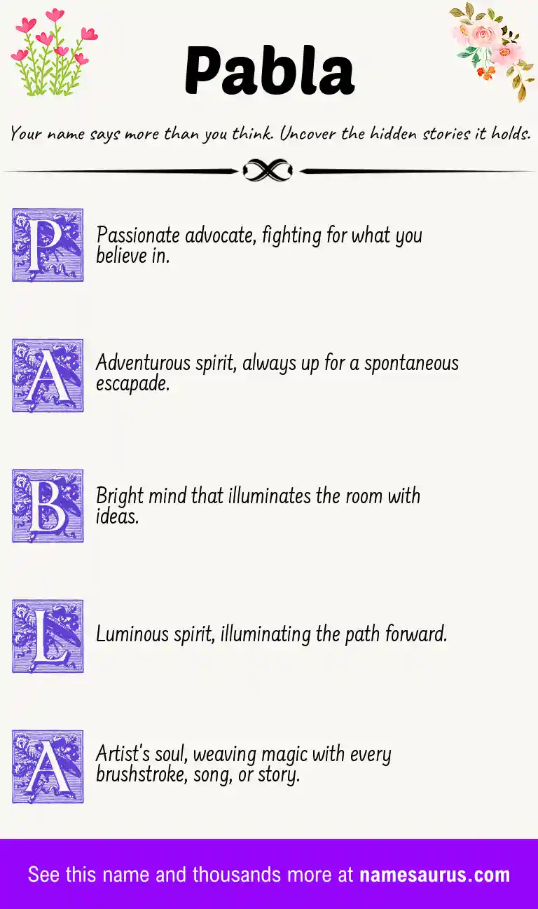 Acrostic poem about Pabla.