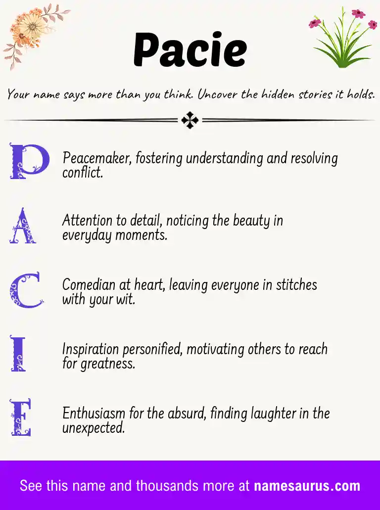 Acrostic poem about Pacie.