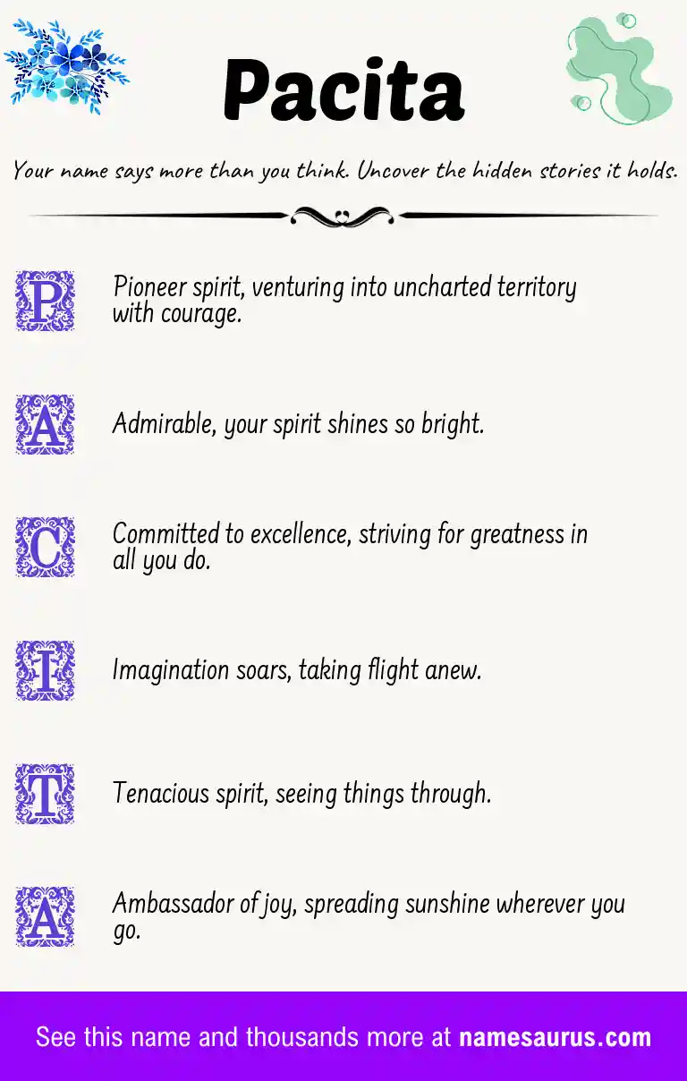 Acrostic poem about Pacita.