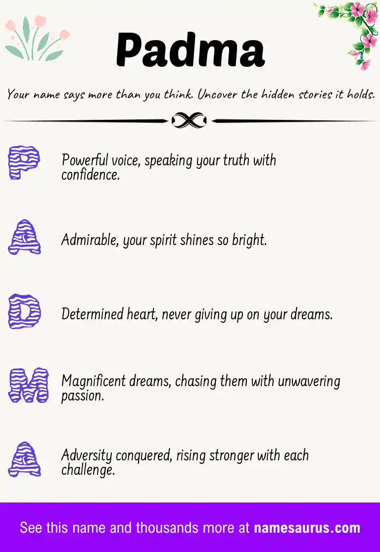 Acrostic poem about Padma.