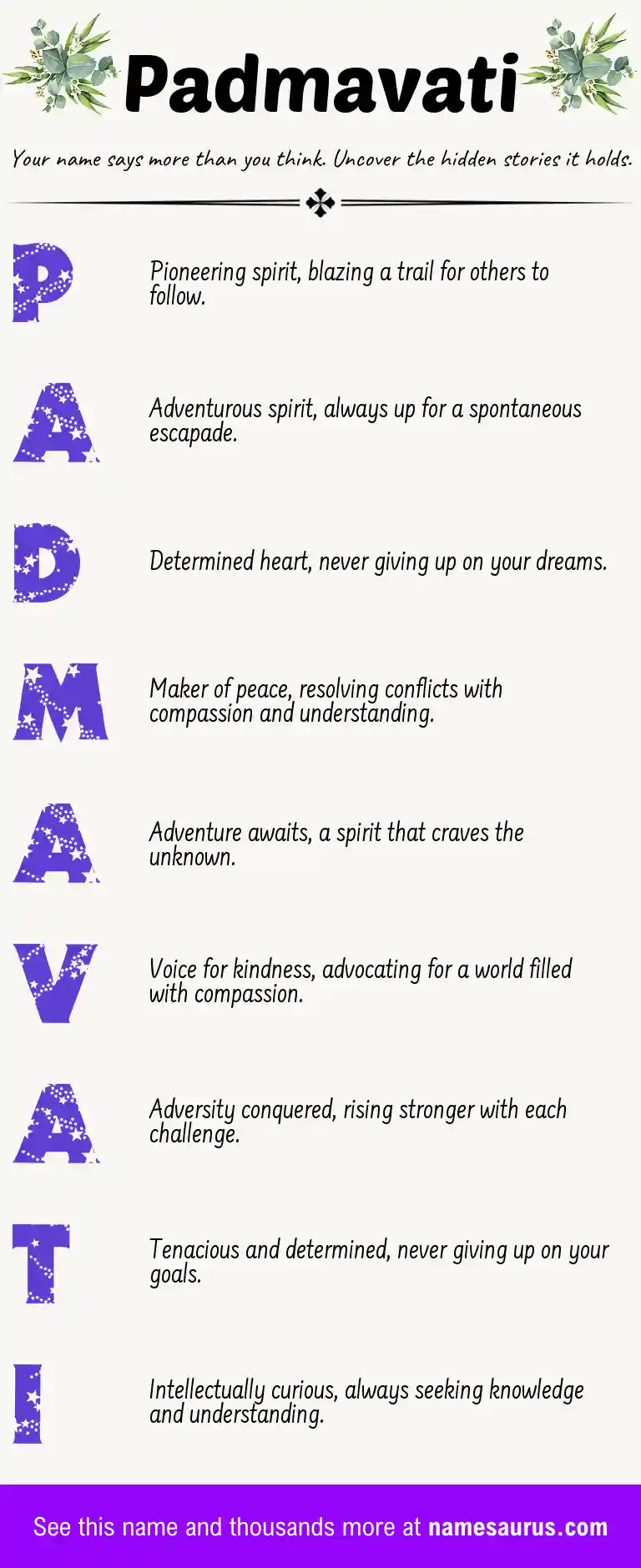 Acrostic poem about Padmavati.