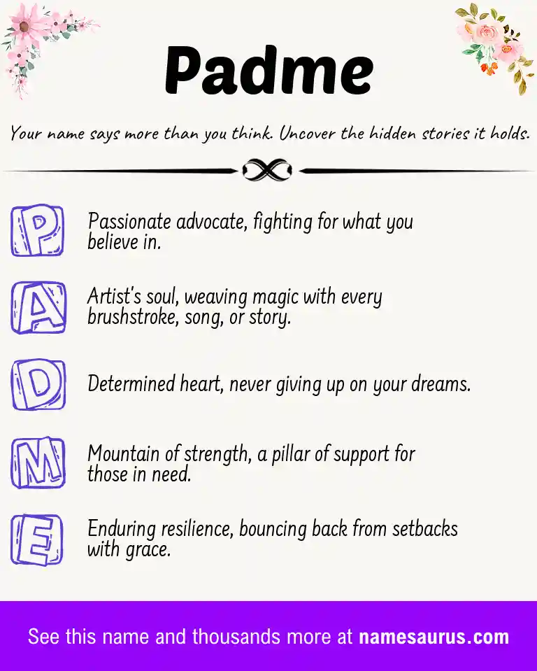 Acrostic poem about Padme.