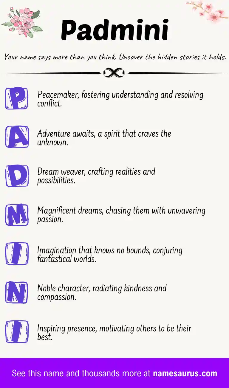 Acrostic poem about Padmini.