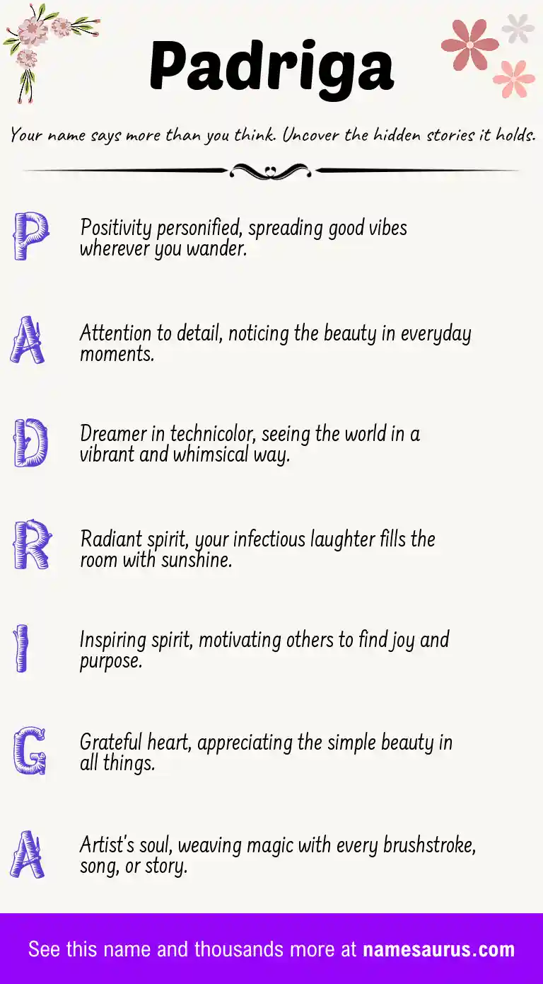 Acrostic poem about Padriga.