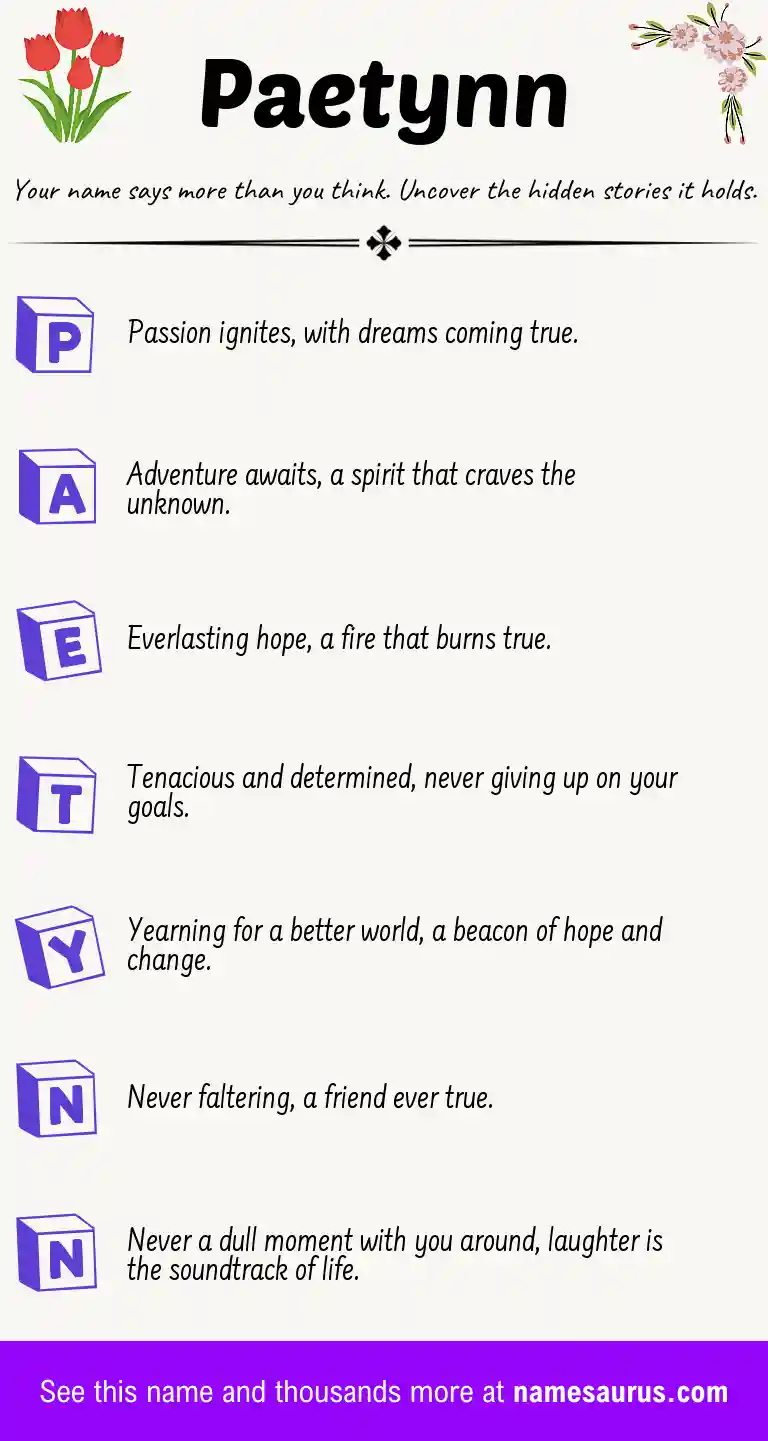 Acrostic poem about Paetynn.