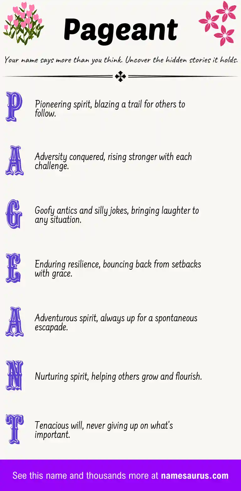 Acrostic poem about Pageant.