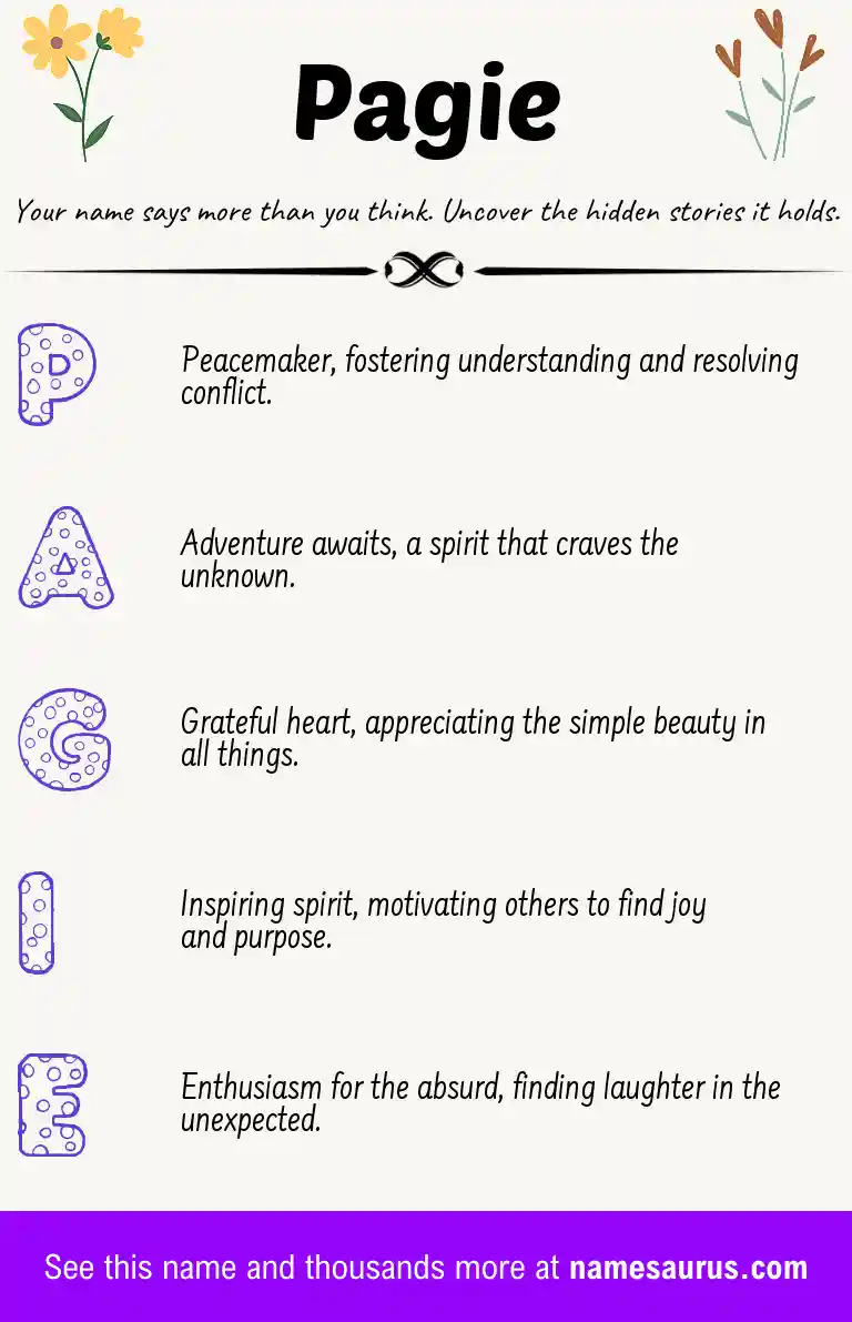 Acrostic poem about Pagie.