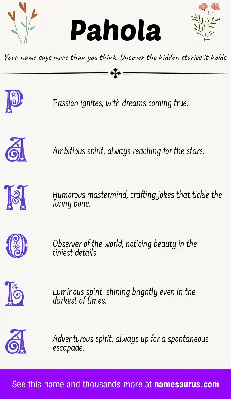 Acrostic poem about Pahola.