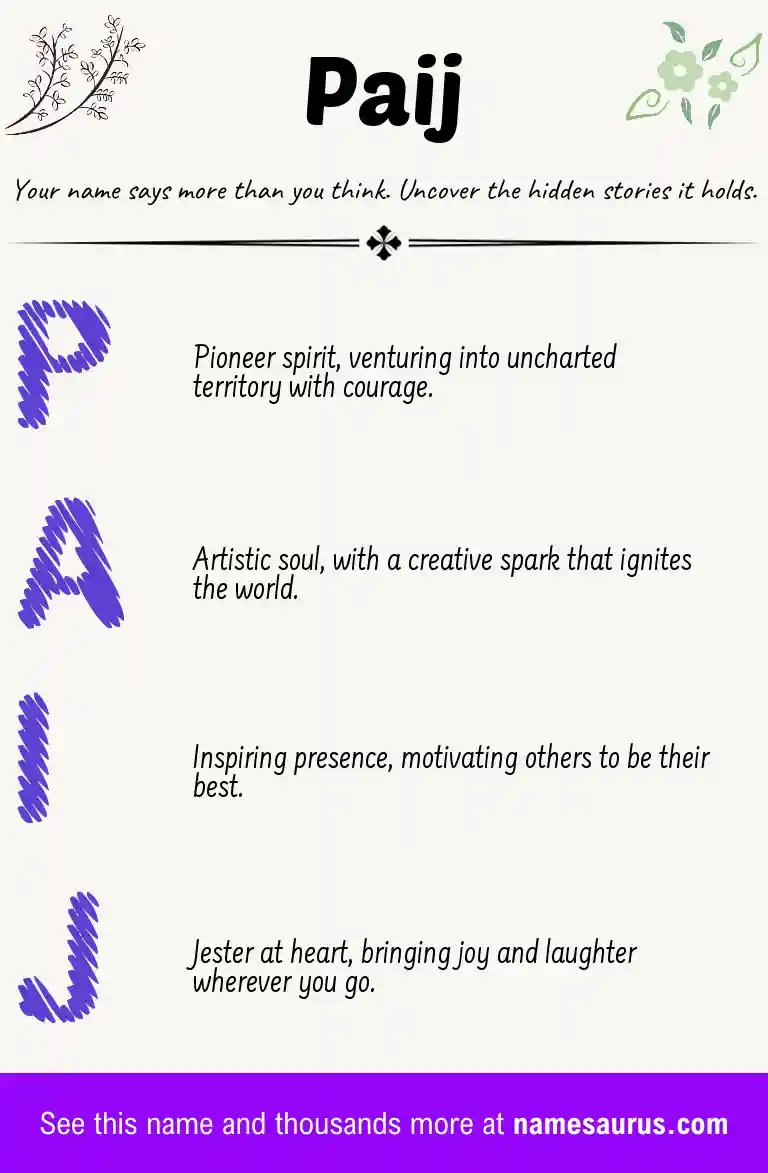 Acrostic poem about Paij.