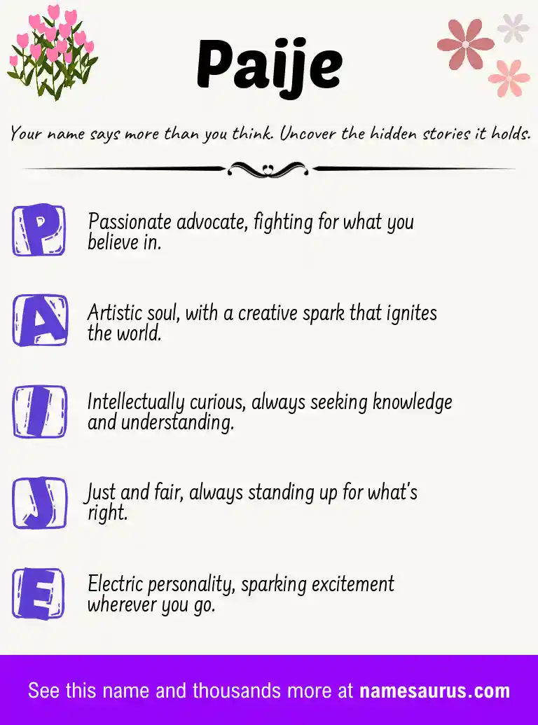 Acrostic poem about Paije.