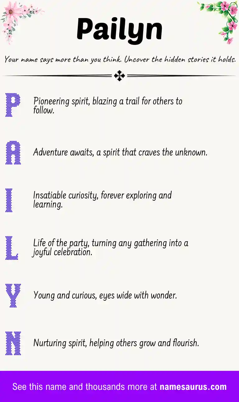 Acrostic poem about Pailyn.