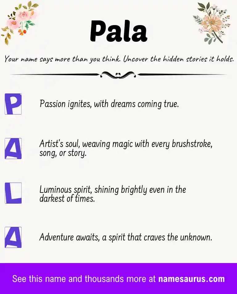 Acrostic poem about Pala.