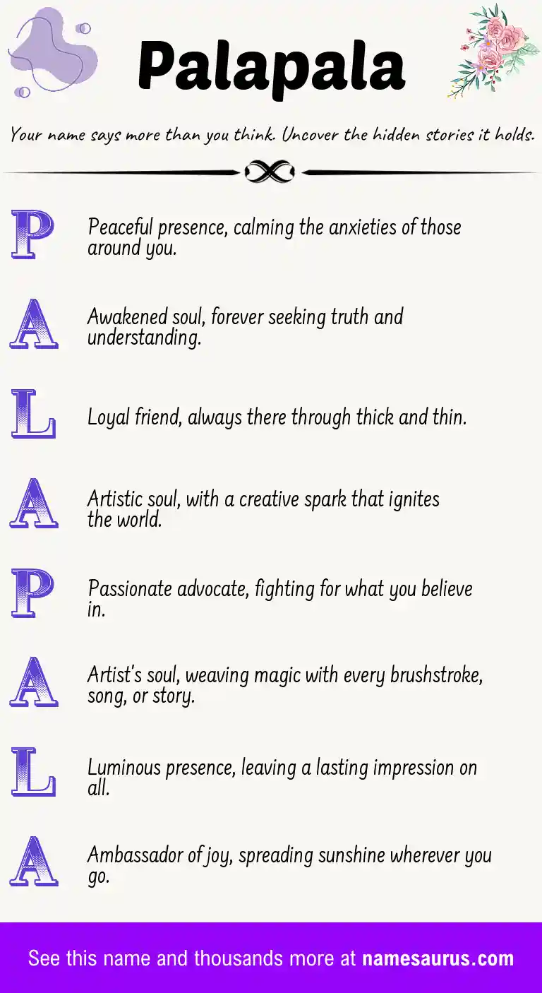 Acrostic poem about Palapala.