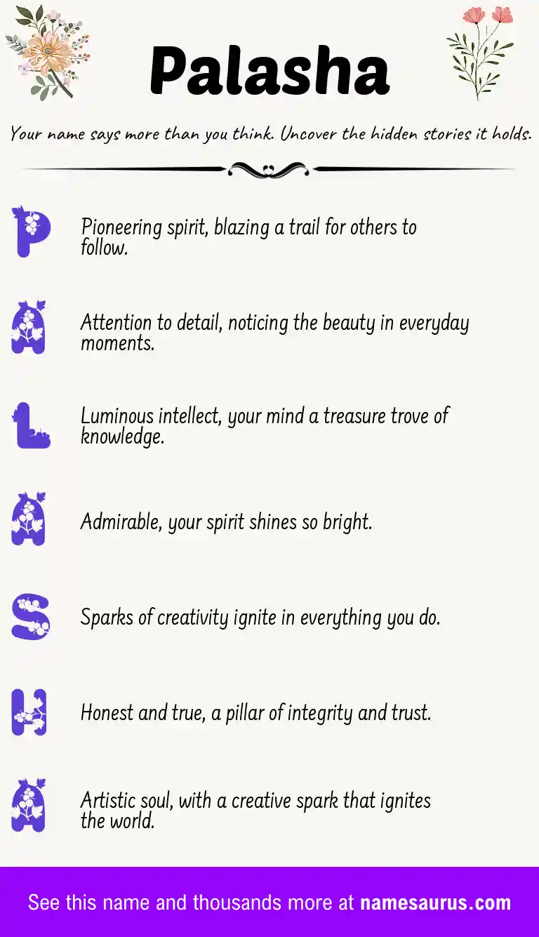 Acrostic poem about Palasha.