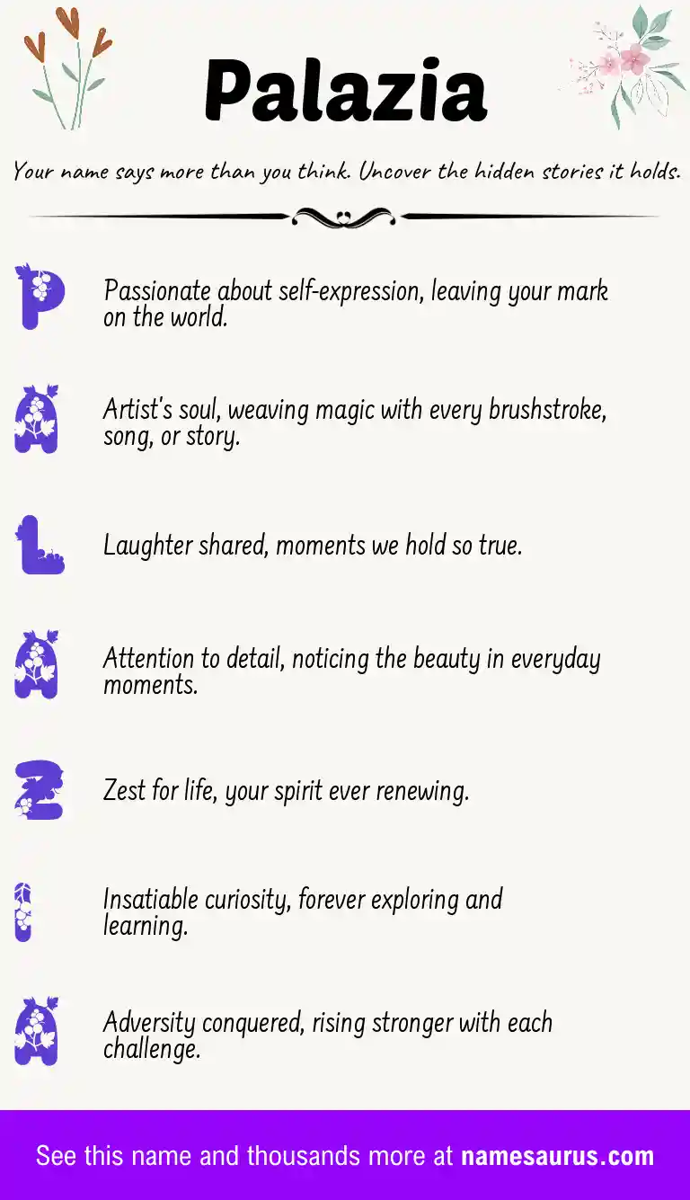 Acrostic poem about Palazia.