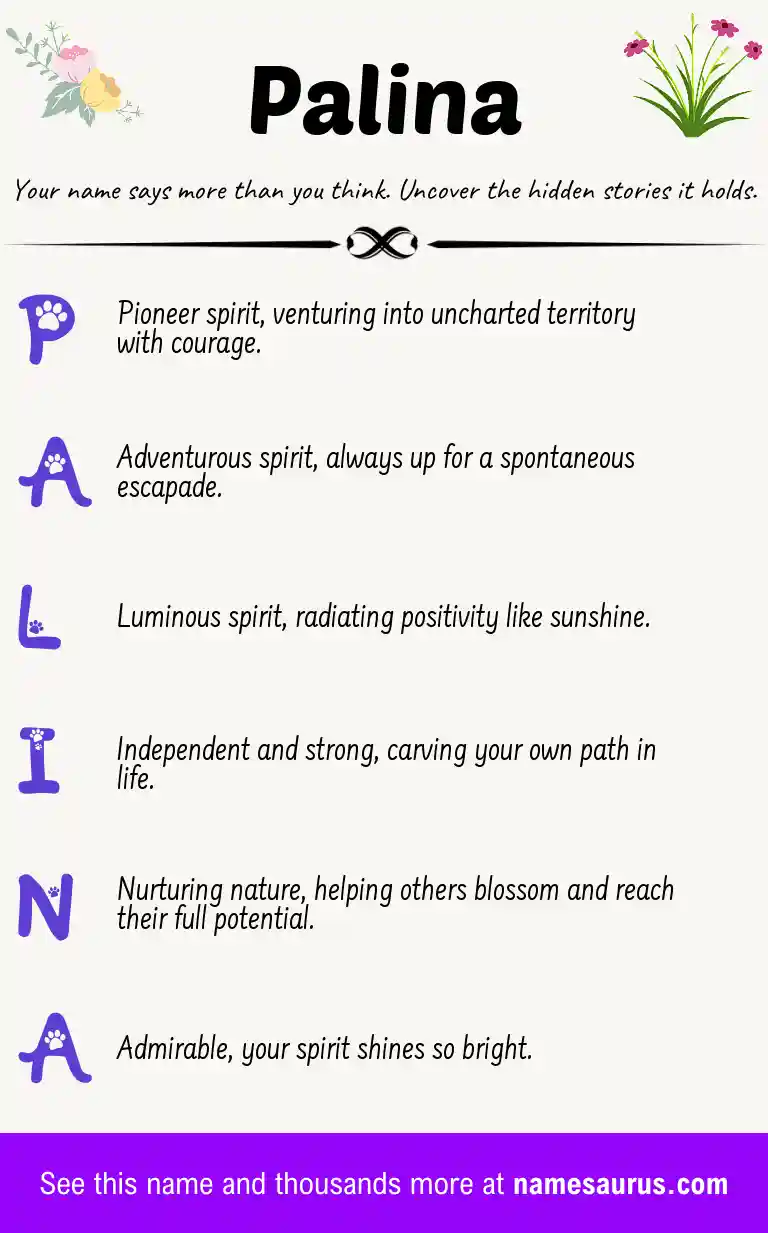 Acrostic poem about Palina.