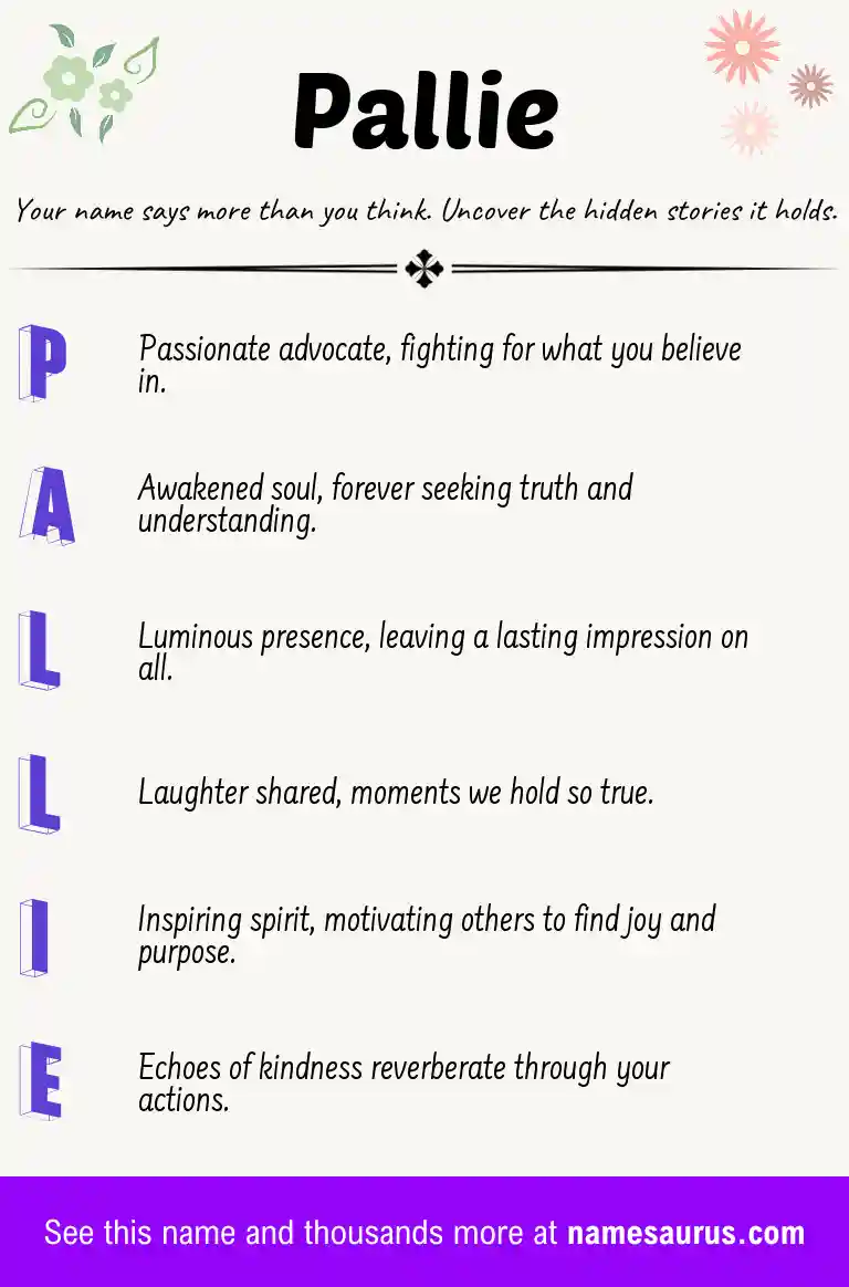 Acrostic poem about Pallie.