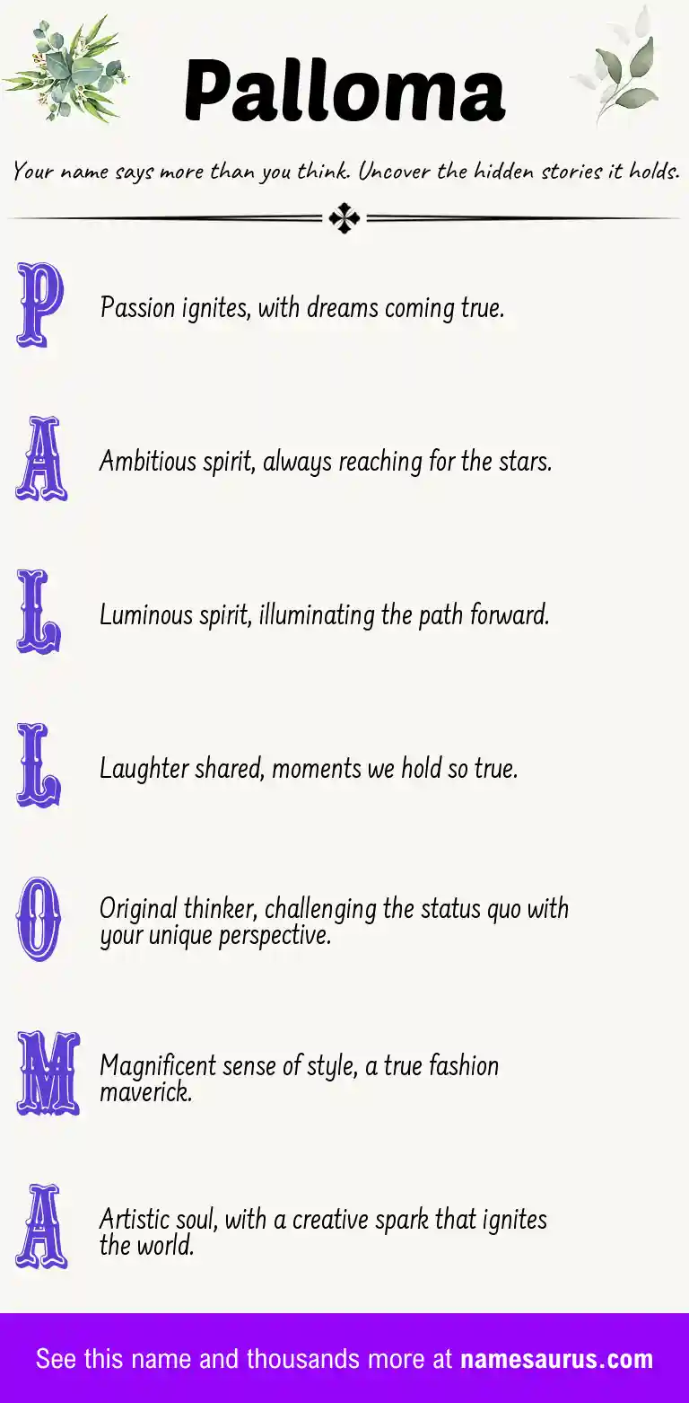 Acrostic poem about Palloma.