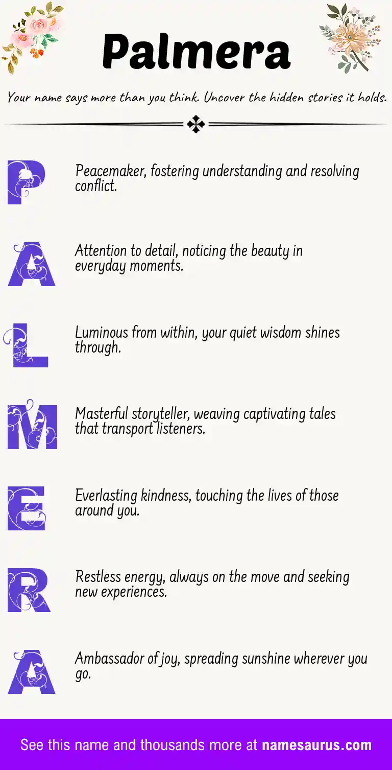 Acrostic poem about Palmera.