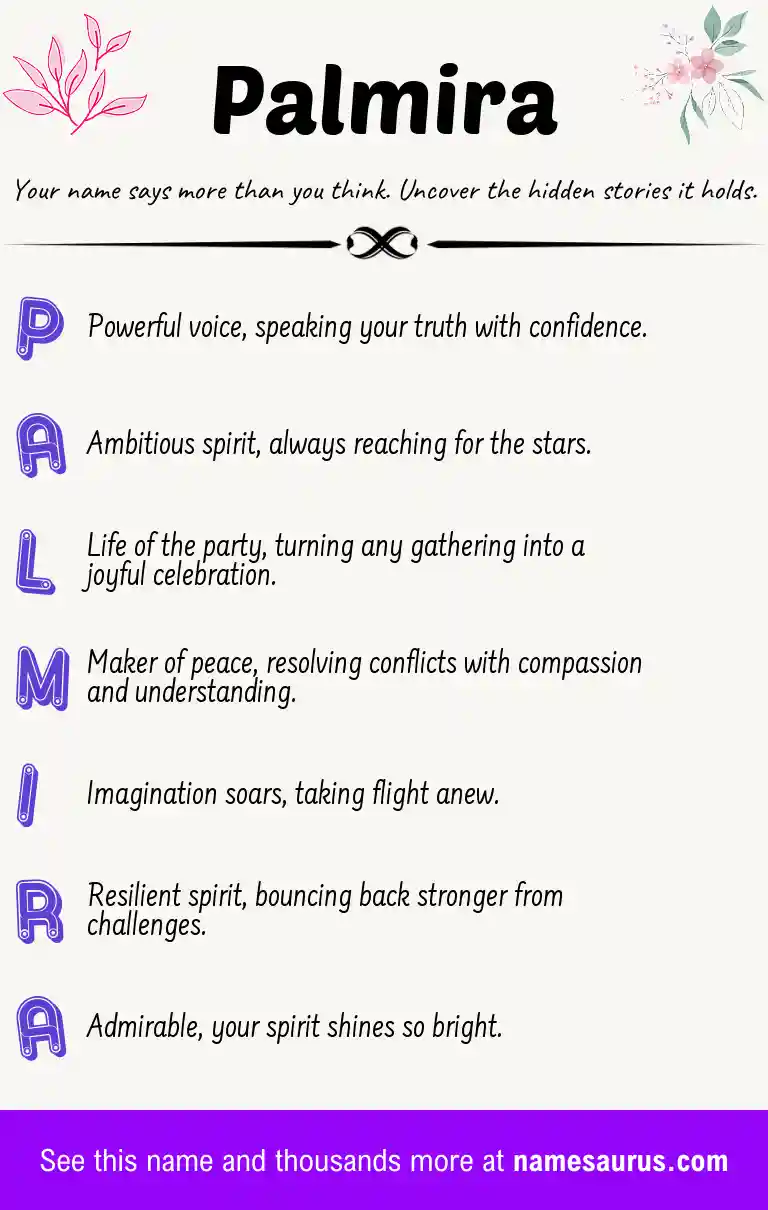 Acrostic poem about Palmira.