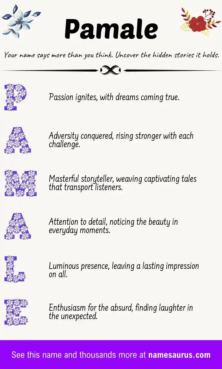 Acrostic poem about Pamale.