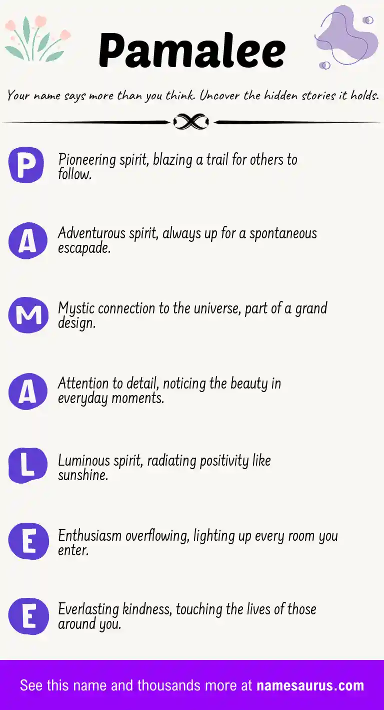 Acrostic poem about Pamalee.