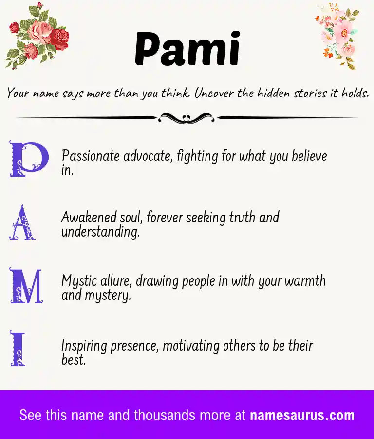 Acrostic poem about Pami.